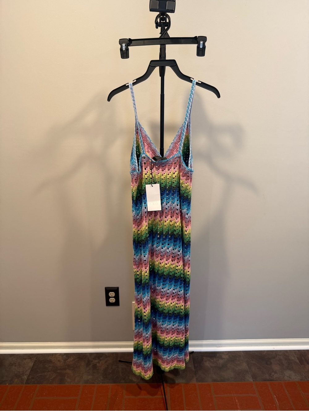 Zara Multicolor Crochet Maxi Dress - Picture 6 of 7